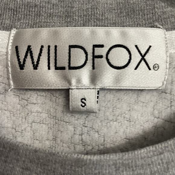 Wildfox Glitch Ophelia Sweatshirt Women Size Small Gray Drippy Face Smiley - Picture 7 of 9